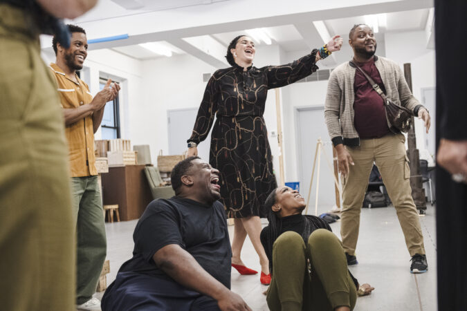 The Refuge Plays_Roundabout Theatre Company_Rehearsal Photos_2023_Jon Michael Hill, Lance Coadie Williams, Patricia McGregor, Jessica Frances Dukes, and LA Williams_HR